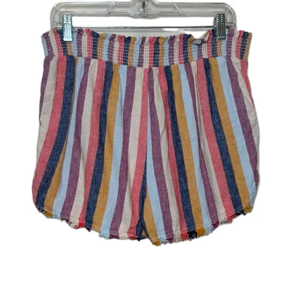 True Craft multicolor stripes pull on shorts size large - Picture 2 of 8